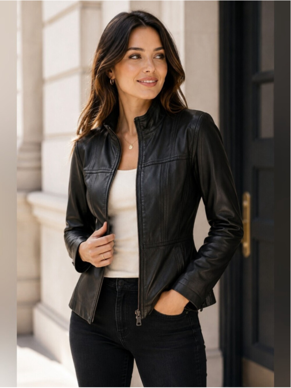 Danier Black Genuine Leather Jacket XS/S